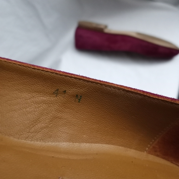 MARGAUX Handmade Deep Magenta Suede Ballet Flats - Picture 7 of 8